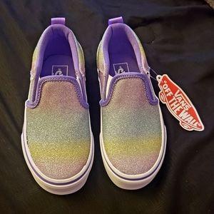 Girls Rainbow Glitter Vans